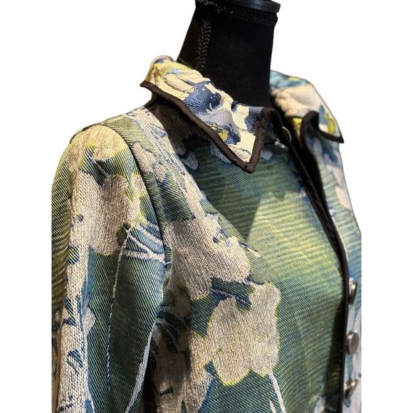 Women's I-Reversible Floral Reversible Swing Coat, Cotton Blend, Size Small, EUC - Picture 2 of 5